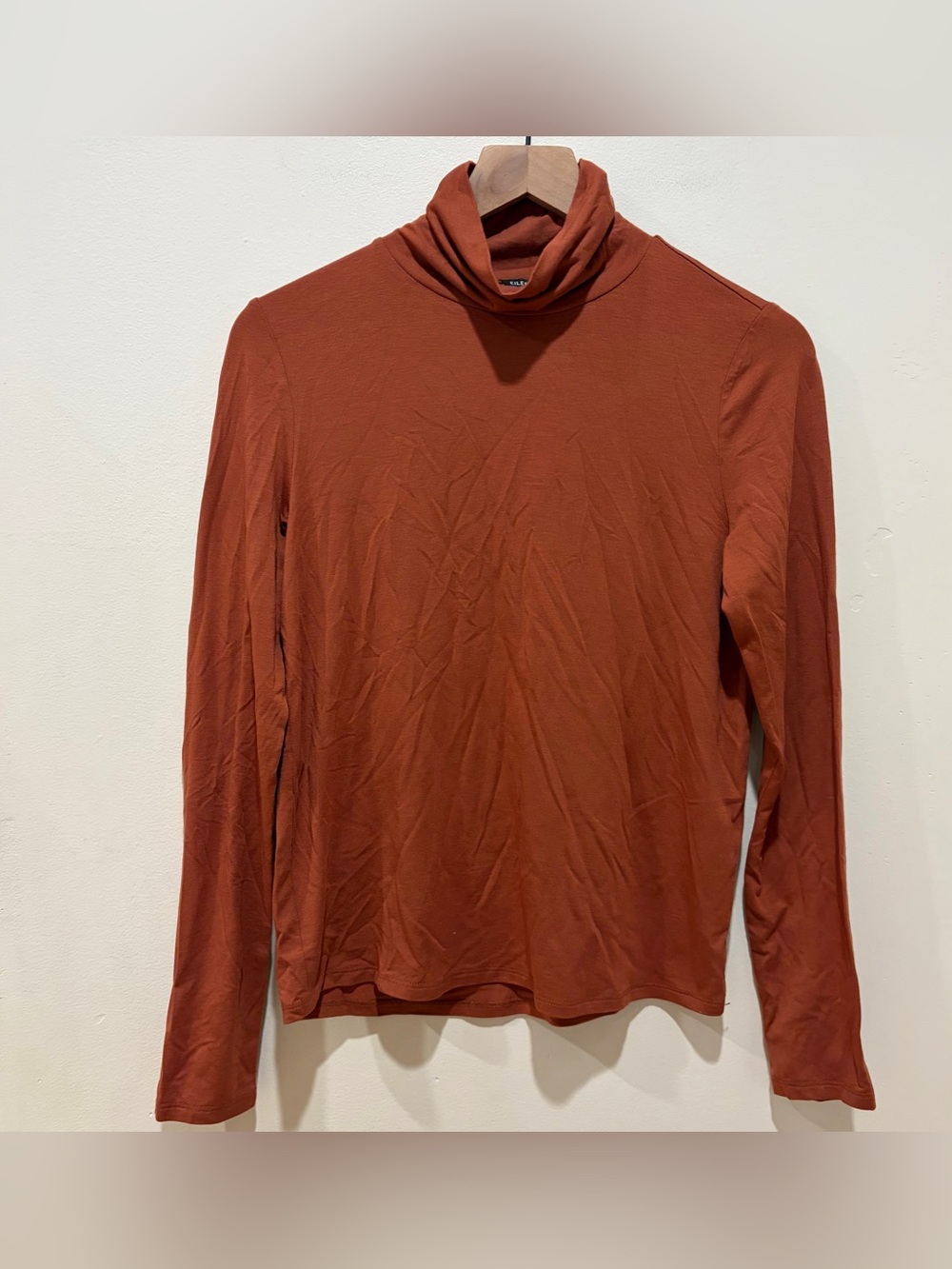 NWT Eileen Fisher Fine Jersey Scrunch Neck Long Sleeve Shirt Top Womens Size XS